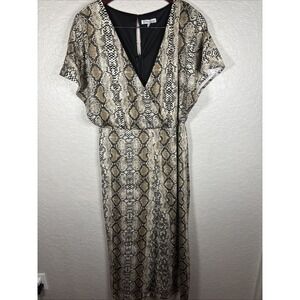 See And Be Seen Snakeskin Cropped Jumpsuit, Medium